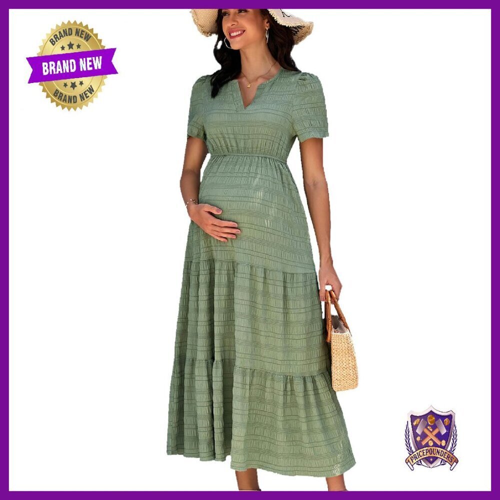 Toddler Summer Maxi Dress with Pockets Elastic Waist Boho Style